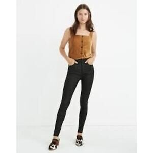 Madewell 10” High Rise Skinny Coated Black Denim Jeans Women’s Size 27